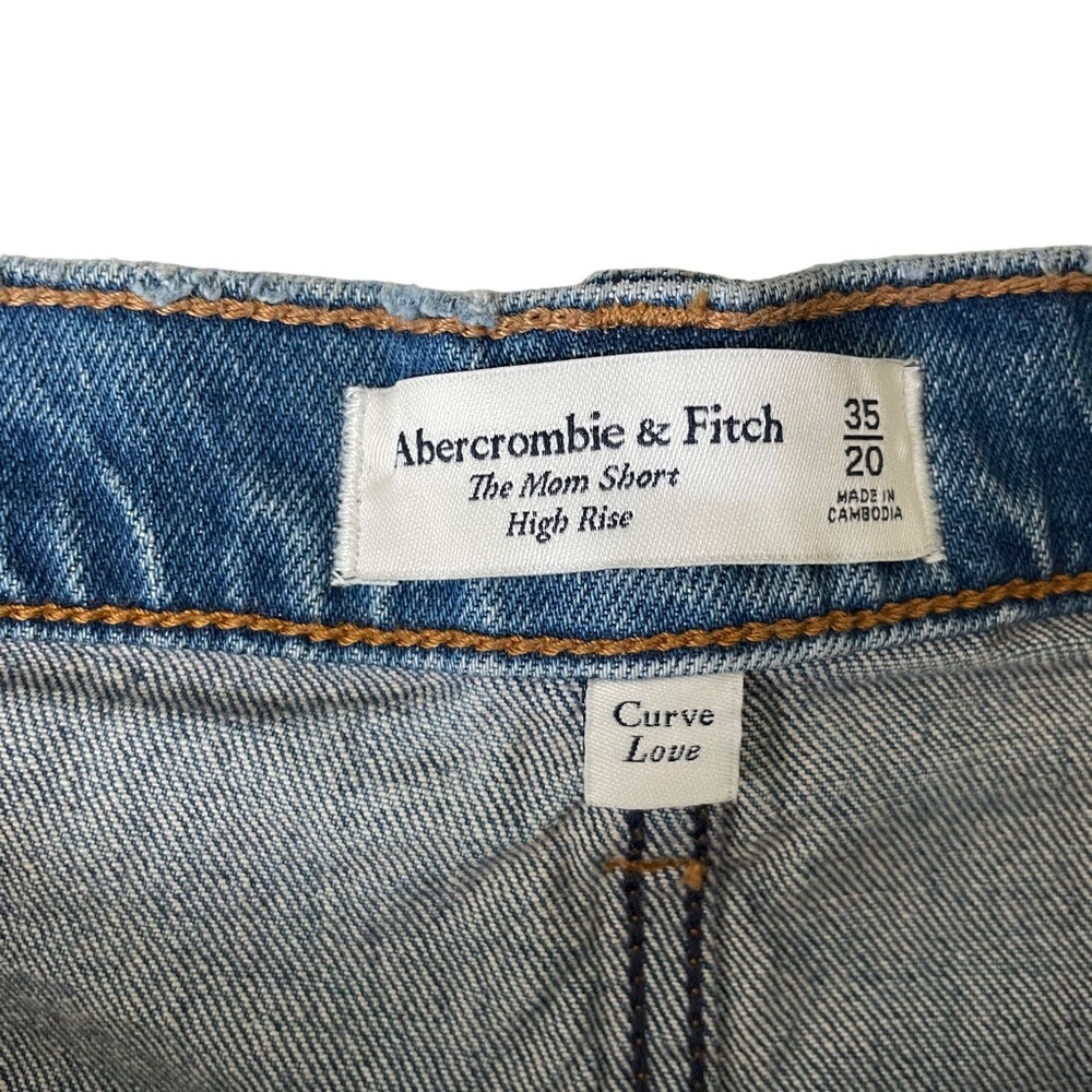 Abercrombie & Fitch Women’s The Mom Short High Rise Denim Size 35/20 - Picture 3 of 7